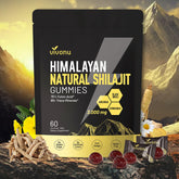 VivoNu Pure Himalayan Shilajit Gummies bottle on shelf for daily vitality.