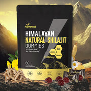 VivoNu Pure Himalayan Shilajit Gummies bottle on shelf for daily vitality.