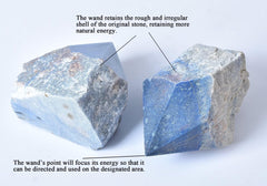 VIZYTOU blue aventurine wand side view with natural textures.