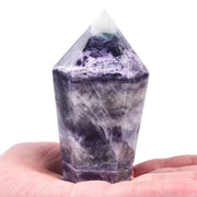 VIZYTOU fluorite stone tower obelisk large, ideal for meditation and chakra balancing in your space