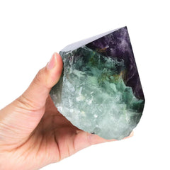 Close-up of fluorite wand showing color transitions for focus and calm