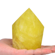 VIZYTOU Lemon Quartz Tower Obelisk enhances meditation ambience