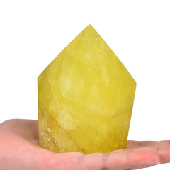 VIZYTOU Lemon Quartz Tower Obelisk enhances meditation ambience