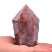 VIZYTOU red hematoid quartz obelisk wand with six facets for meditation