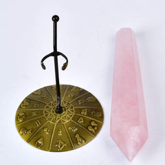 VIZYTOU Rose Quartz Crystal Scepter used for chakra balancing during yoga