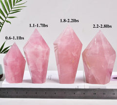 Vizytou Hand-polished Rose Quartz Wand adds gentle energy to rituals.
