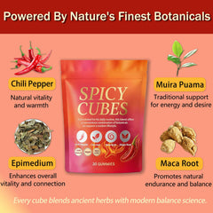 Voererh Spicy Cubes gummy texture shot shows chewy, satisfying texture for daily use