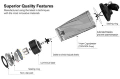 VOLTRX VortexBoost bottle side angled shot ideal for gym bag use.