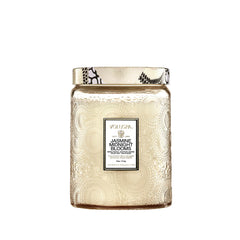 Voluspa Japonica Jasmine Midnight Blooms front view for refined home ambiance