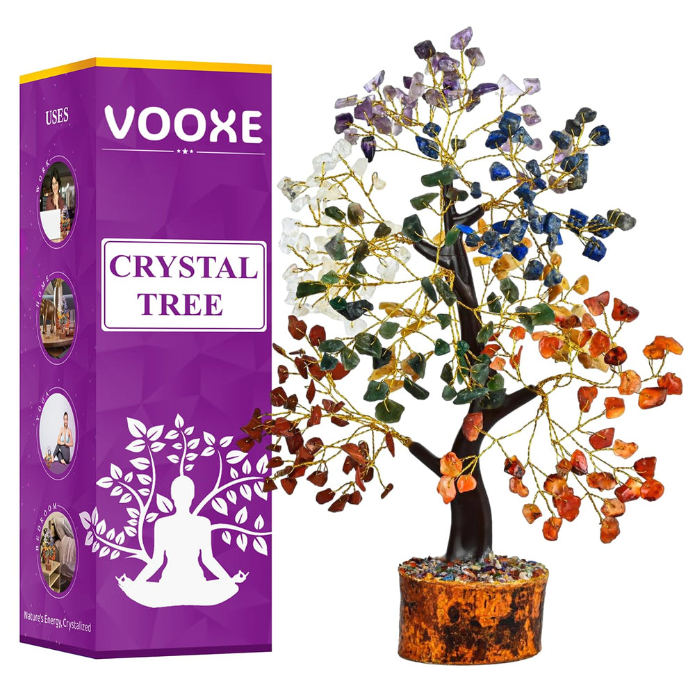 VOOXE Crystal Tree of Life with seven chakras, a calm focal point for any space.