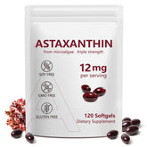 Vortexonix Astaxanthin softgel bottle highlights premium antioxidant support for daily wellness.