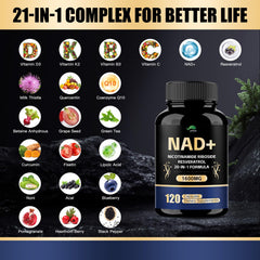 VPKIN NAD capsules close-up highlighting vegan capsules for daily vitality.