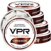 VPR Energy 75mg caffeine pouch in cinnamon flavor for clean focus on the go.