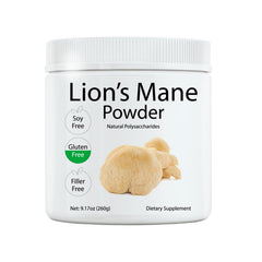 Vrixlanua Lions Mane powder jar on shelf, highlighting premium brain health support for daily focus