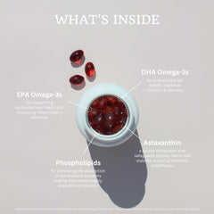Close-up of VTC Krill Oil capsules with EPA/DHA