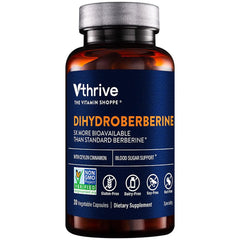 Vthrive Dihydroberberine with Cinnamon bottle for convenient daily blood sugar support.