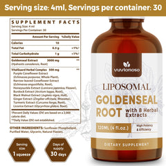 Label detail on Vuvionoso tincture highlights all natural ingredients