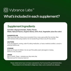 VYBRANCE LABS gummy close-up texture highlighting chewable form and convenient potency