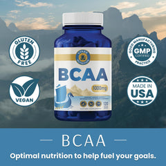 Close-up of Vykee BCAA label showing clean, allergen-free formula.