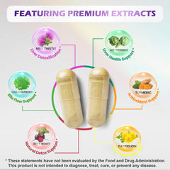 VYNTIS artichoke and dandelion blend capsules supporting bile flow.