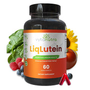 Vytanutra Liquid Lutein & Zeaxanthin bottle front supports eye wellness during extended screen time.