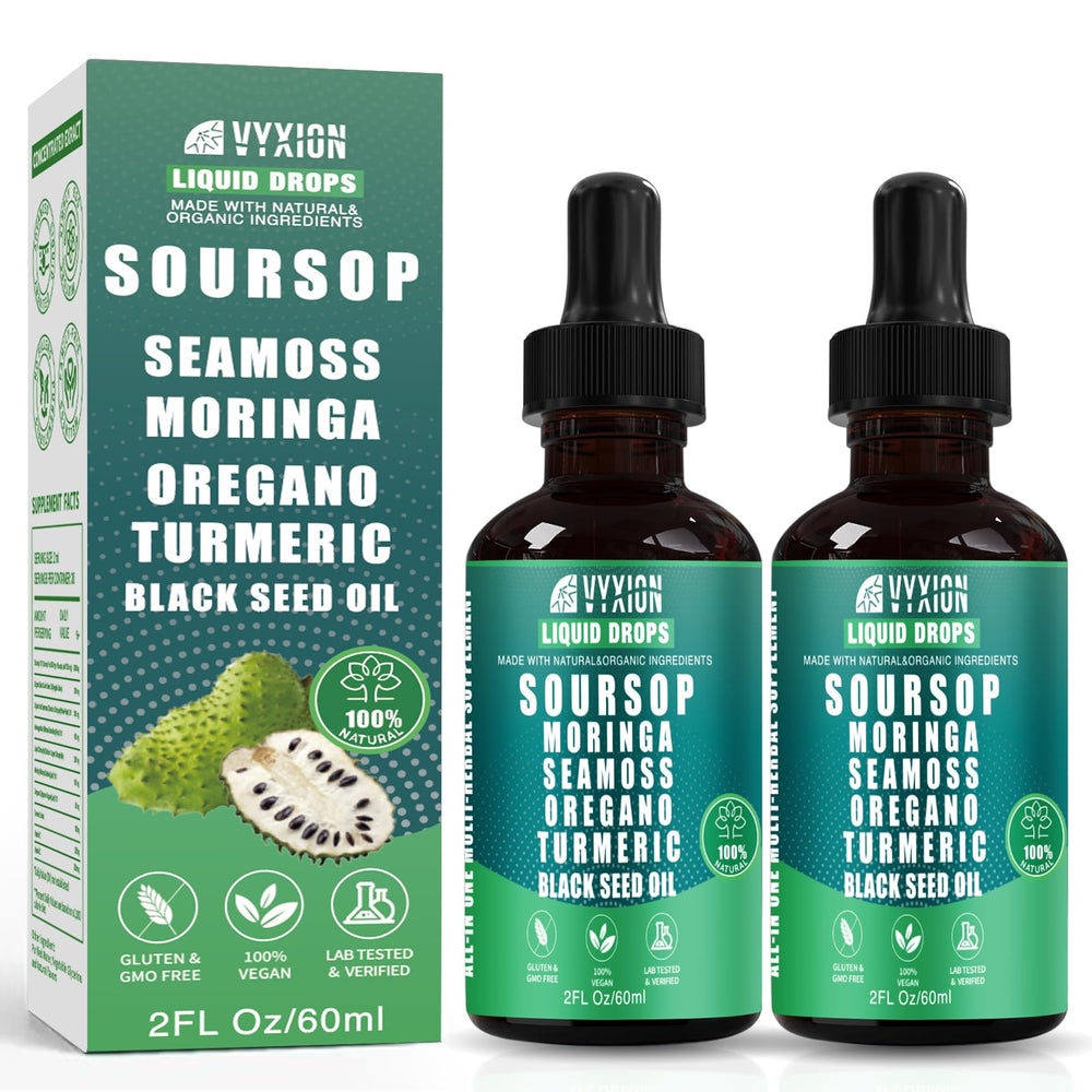 Vyxion Soursop Drops bottle for daily wellness routine