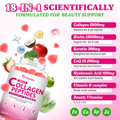 VZOXAINS Collagen Gummies strawberry close-up shows chewy texture and flavor.