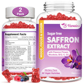 VZOXAINS saffron gummies front view, convenient daily chew for focus and mood