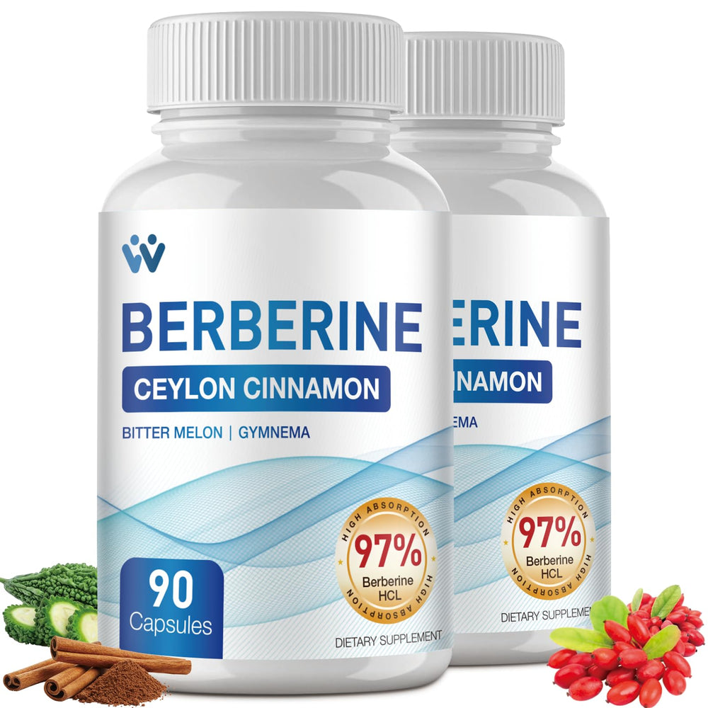 WACHRAY Berberine Cinnamon bottle shows high-purity berberine for potential metabolic support.