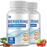 WACHRAY Berberine Cinnamon bottle shows high-purity berberine for potential metabolic support.