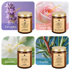 WarmEmbrace vanilla candle jar adding warm ambiance to any room.