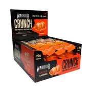 Warrior Crunch salted caramel bar delivers 20g protein and low carbs for post-workout snacking.