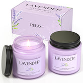 Waxcanpy lavender candle set with two jars creates a calming aroma for relaxation.