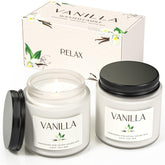 Waxcanpy Vanilla Candle jars pair creates a cozy home fragrance.