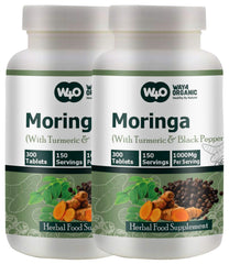 WAY 4 ORGANIC W4O moringa-turmeric tablets bottle front for daily wellness