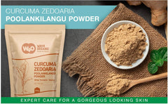 Poolankilangu powder mixing with water to form a paste.