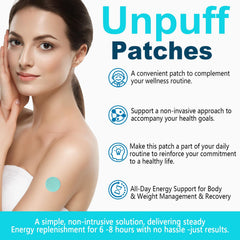 WCOVOMST Unpuff patch on arm shows discreet daily wear.