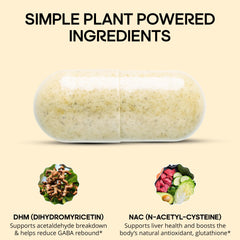 WELESSENTIALS DHM NAC label view shows gluten-free vegetarian supplement