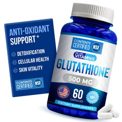 We Like Vitamins Glutathione 500mg bottle shows antioxidant support in daily use.
