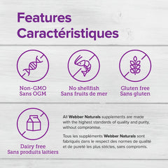 Webber Naturals label close-up highlighting premium marine-derived type II collagen.