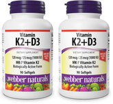 Webber Naturals K2+D3 bottle ready for daily bone support.