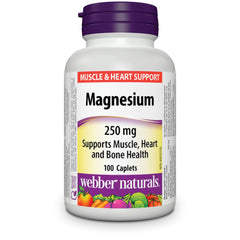 Webber Naturals magnesium 250 mg bottle front highlighting bone support