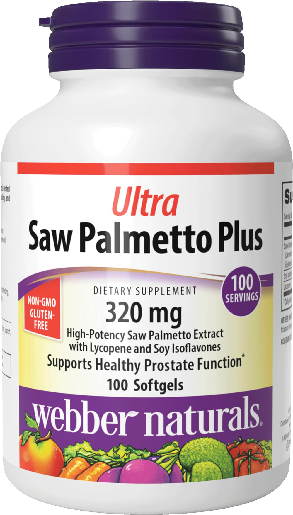 Webber Naturals Ultra Saw Palmetto Plus bottle front for urinary health support