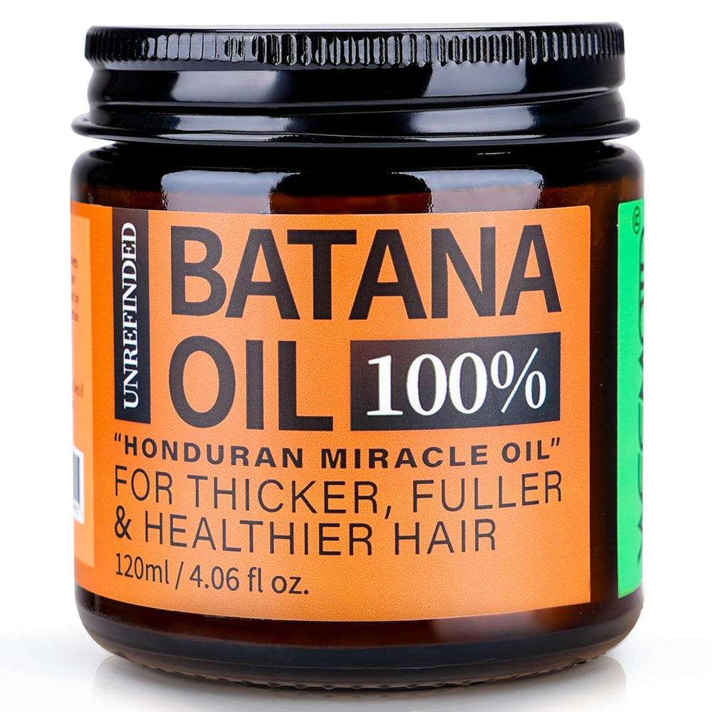 WEEMOTD Batana Oil bottle closeup showing pure formula for nourishing hair