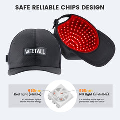 WEETALL red light hair cap side detail with snug fit