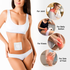 Wegreeco belly patch applied for at-home routine with castor oil.
