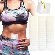 Wegreeco castor oil patch on belly button for mess-free, portable use.