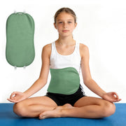 Wegreeco Kids Castor Oil Pack Wrap applied over liver area for gentle warmth and comfort.