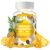 Wekannufod Potassium Magnesium Gummies bottle showing pineapple flavor for daily wellness