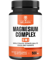 WELBUDA 5in1 magnesium complex bottle with 90 capsules for daily wellness